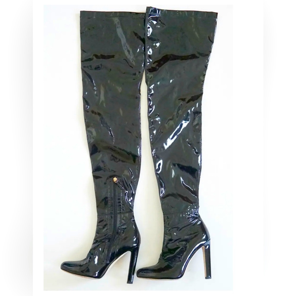 Brian Atwood Over the Knee patent leather boots (worn 1 time)